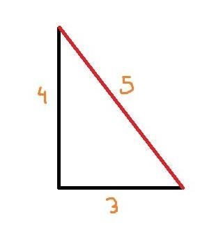 Draw a right triangle with side lengths of 3, 4, and 5 units. and answer the problem-example-1