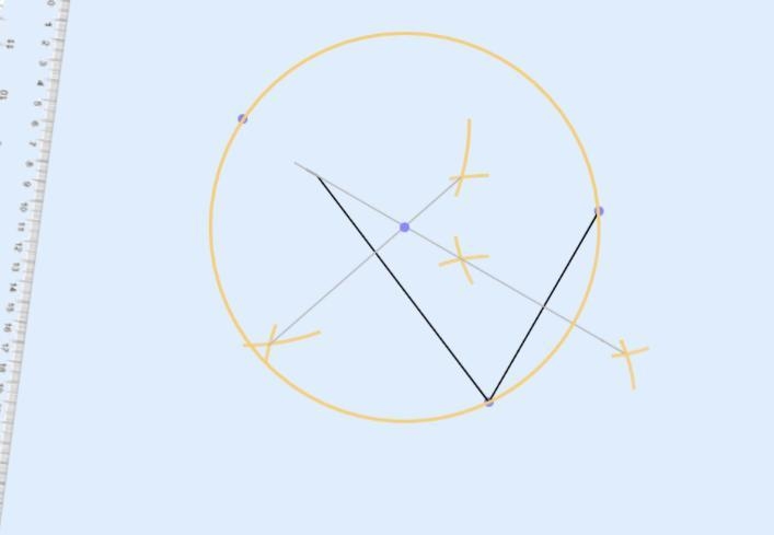 Explain how you can find the centre of a circle if you are given three points on the-example-1