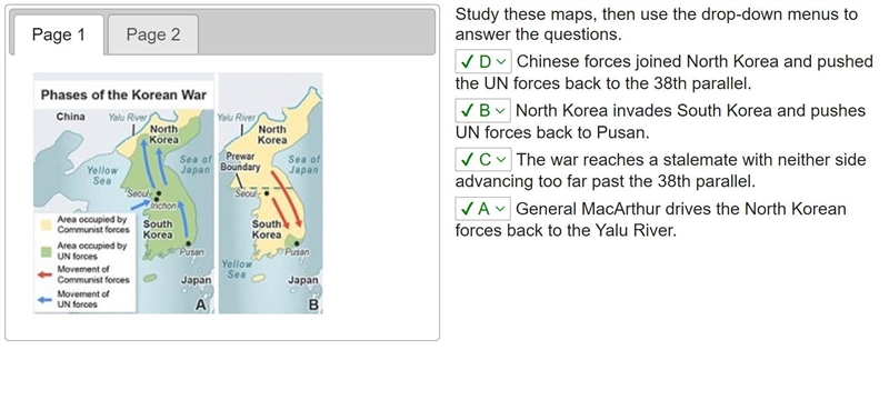 Study these maps, then use the drop-down menus to answer the questions [ A,B,C,D ] Chinese-example-1