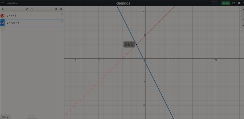 Two lines, C and D, are represented by the following equations: Line C: y = x + 5 Line-example-1