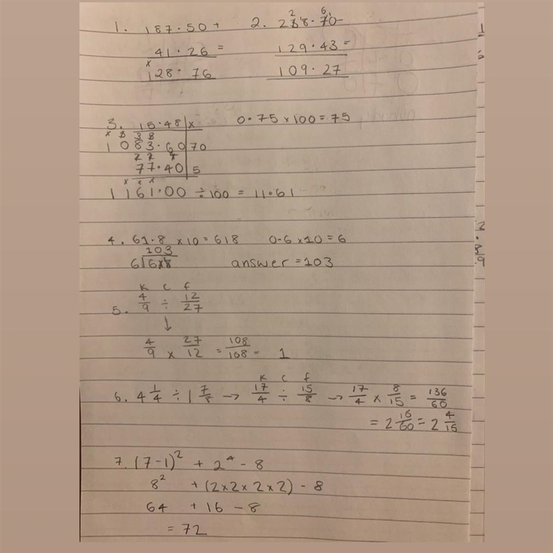 Need answers plus steps on how you got the answer :) 1. 187.5 + 41.26 2. 238.7 - 129.43 3. 15.48 X-example-1