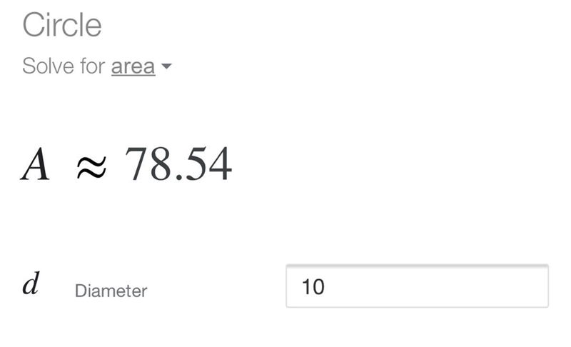Find the area of a circle with diameter 10 . Use the value 3.14 for π , and do not-example-1