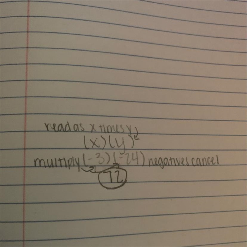 Evaluate the expression x times y for x= -3 and y= -24-example-1