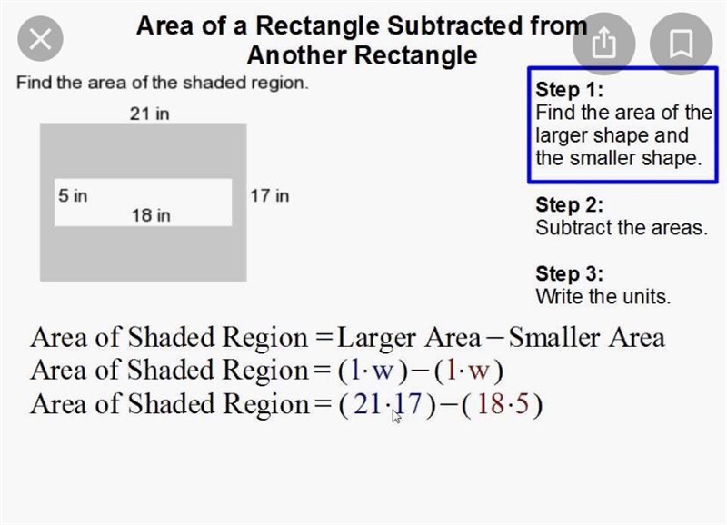 What is the area of the shaded region ?-example-1