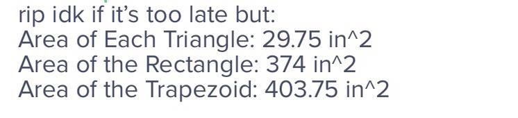 This trapezoid is made up of two right triangles and one rectangle. Drag numbers to-example-1