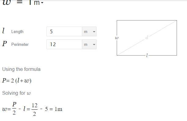 The perimeter of a rectangle is 12 meters. If the length of the rectangle is 5 meters-example-1