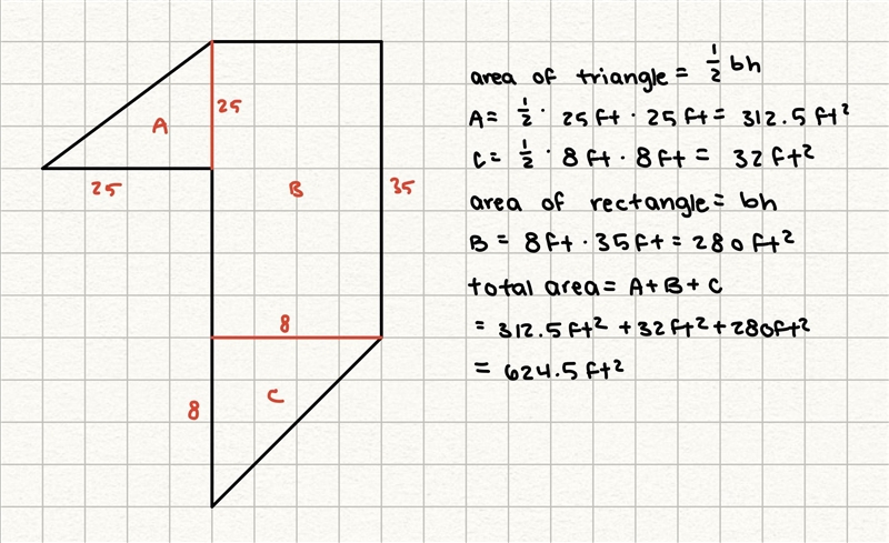 55 POINTS AND A THANKS!!! PLEASE HELP! Calculate the area of the polygon-example-1