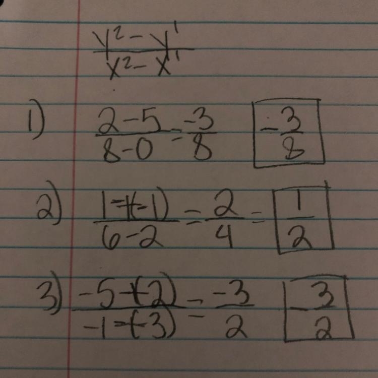 Without graphing, find the slope of the line that goes through (0,5) and (8,2). (2,-1) and-example-1