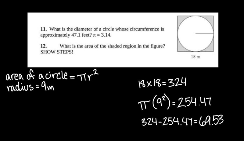 What is the area of the shaded region in the figure? Hurry please!!!!-example-1