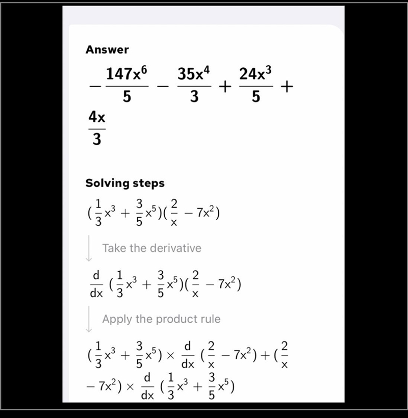 Use the product rule to find the derivative-example-1