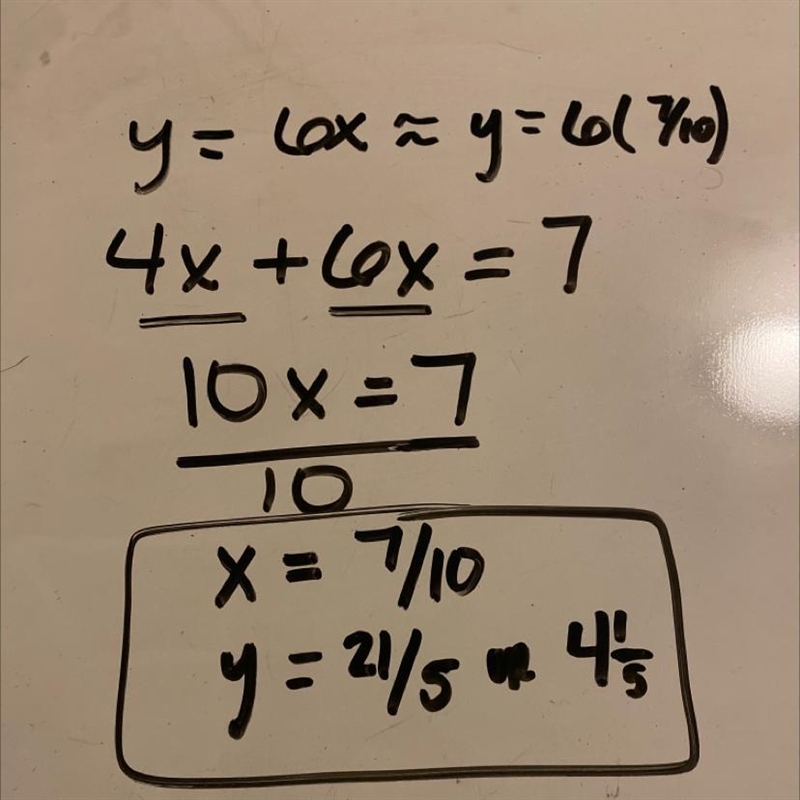 Write the following as ordered pairs. y = 6x 4x + y = 7 y = 3x x = -2y + 70-example-1