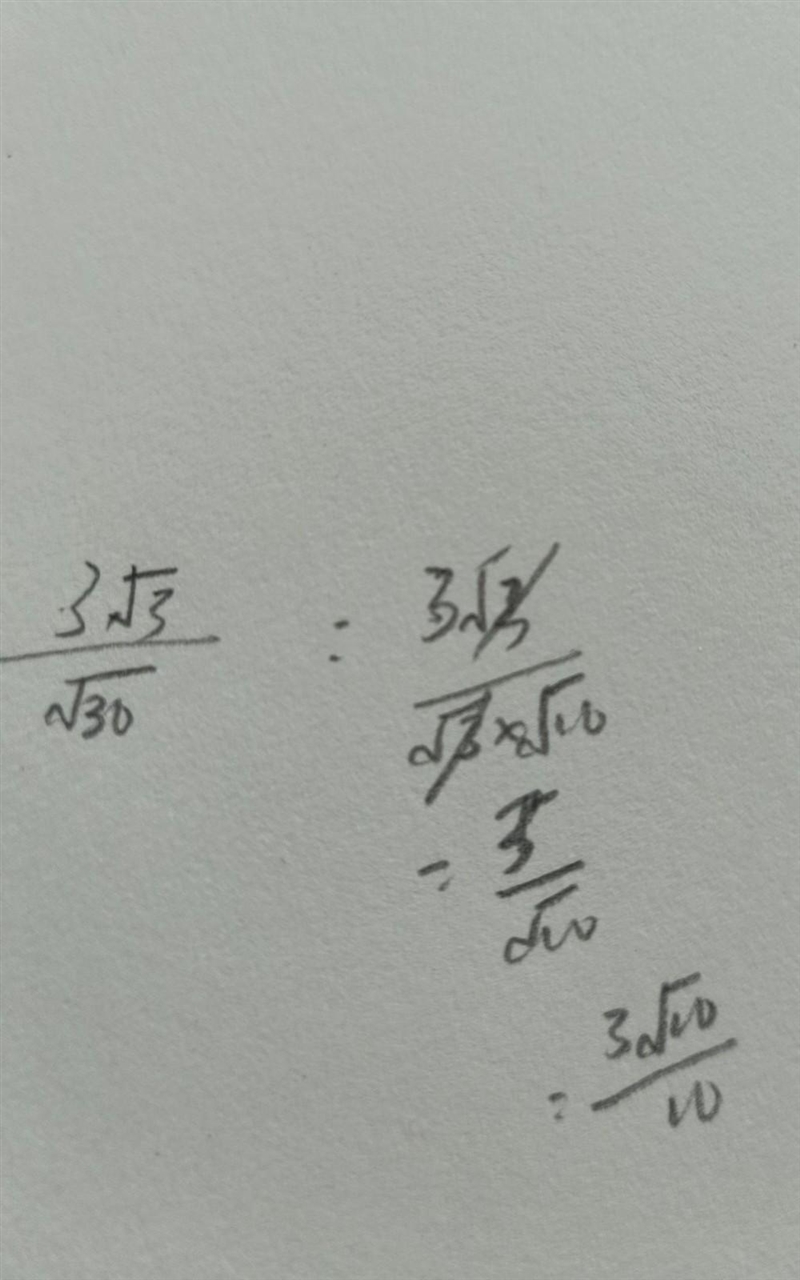 3√3 / √30 step by step pls-example-1