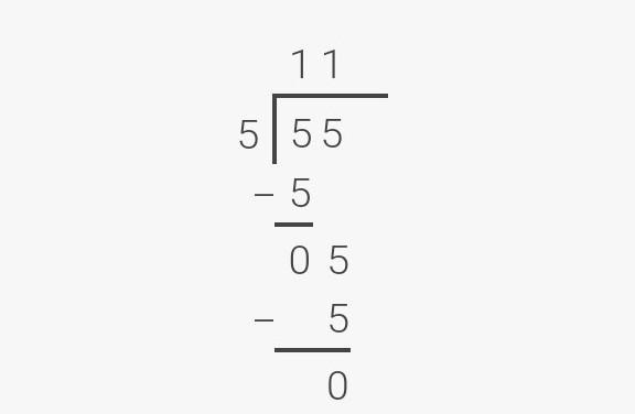 What is 55/5 extended long division?-example-1