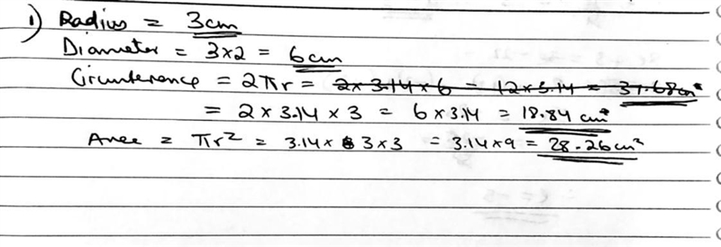 Find the radius, diameter, circumference and the approximate area for the circle in-example-1