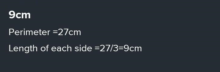 The triangle below has a perimeter of 27\text{ cm}27 cm27, start text, space, c, m-example-1