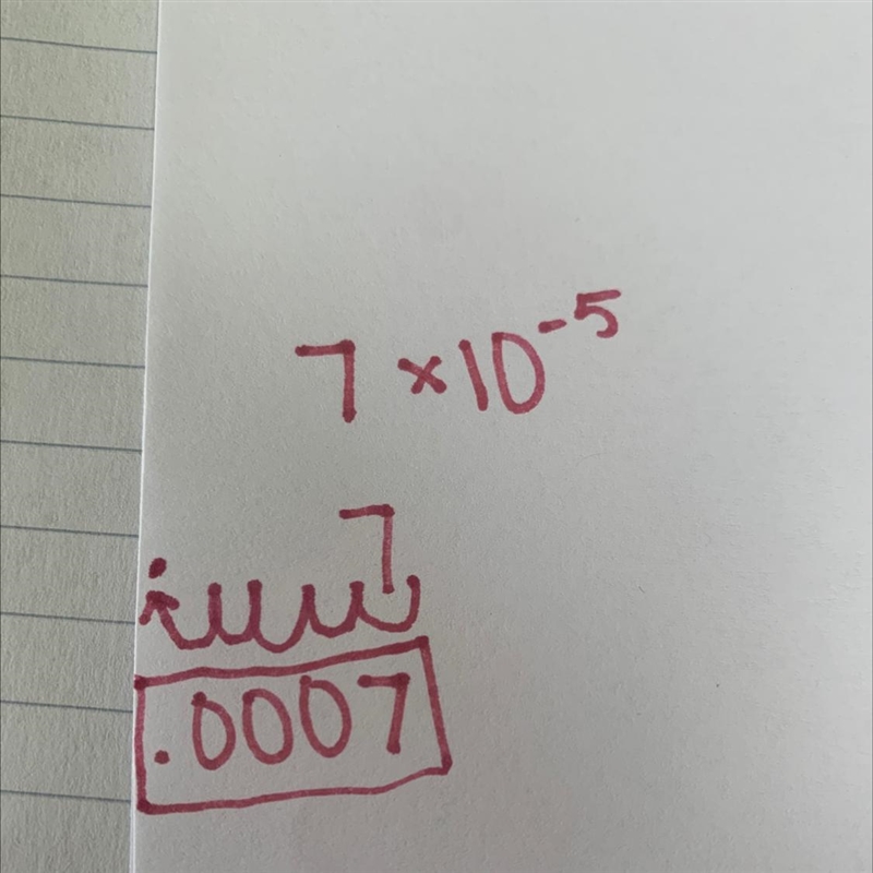 7×10 to the power of -5 in standard notation! Please include an explanation! Thank-example-1