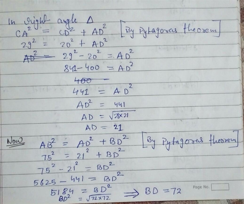 HELPPP PLS HELP !! Use the information given in the figure to find the length BD If-example-1