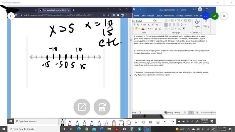 Can somebody shade this for me? Thanks so much! Create and shade a number line that-example-1