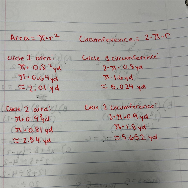 Calculate the area and circumference of each circle.-example-1