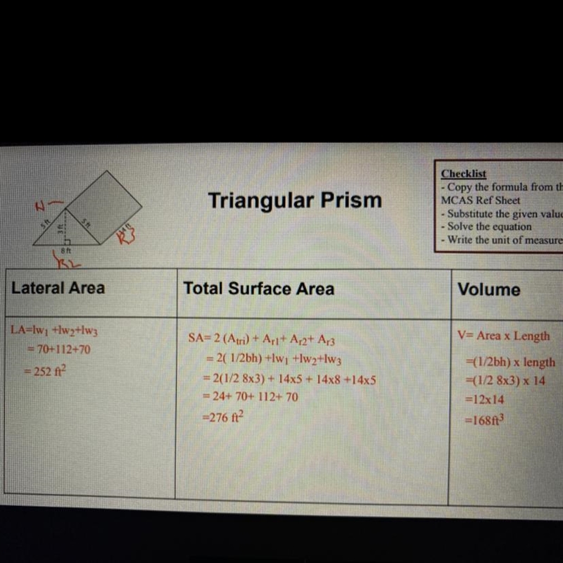 Explain how to find the volume of a triangular pyramid. (Explain the steps)-example-1