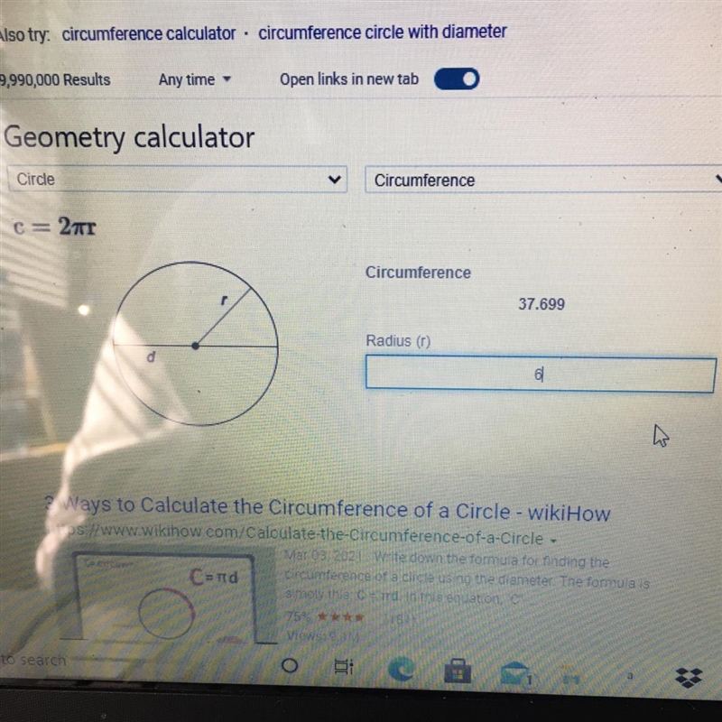 What is the circumference of this circle? Show work please. The number is 12cm btw-example-1