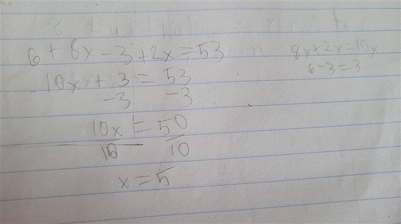 6 + 8x - 3 + 2x = 53-example-1