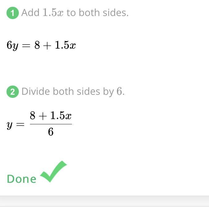 Solve for y. 6y-1.5x=8-example-1