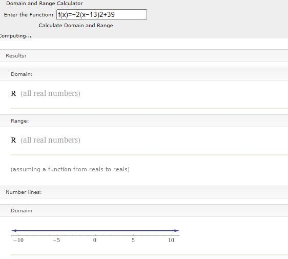 What are the domain and range of f(x)=−2(x−13)2+39?-example-1