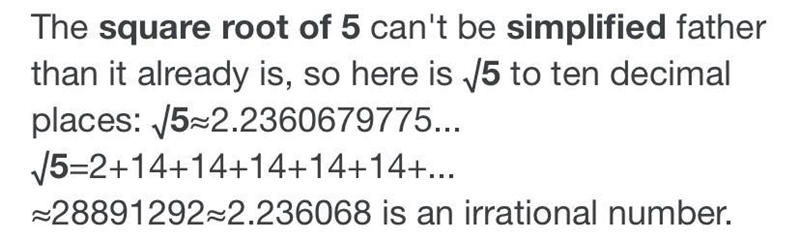 13. Write the quantity in simplest exact form. √5-example-1