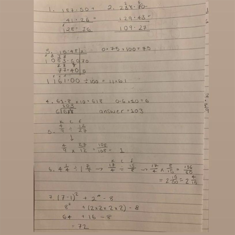 Need answers plus steps on how you got the answer :) 1. 187.5 + 41.26 2. 238.7 - 129.43 3. 15.48 X-example-1