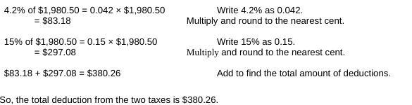 Violet Johnson has income taxes deducted from her paycheck at the combined rate shown-example-1