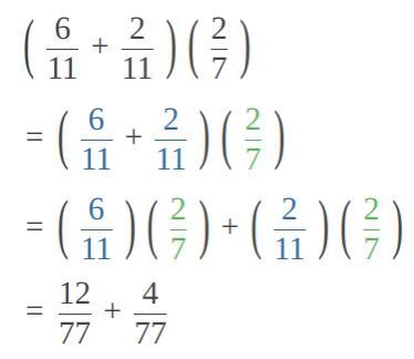 (6/11+2/11)x 3/7 = ?-example-1