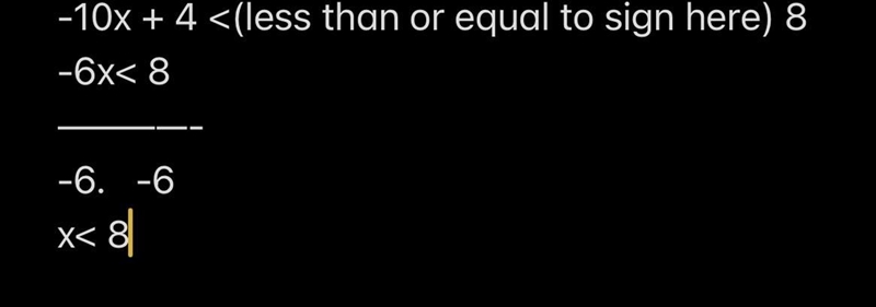 Create a two-step inequality that includes a negative coefficient where x less than-example-1