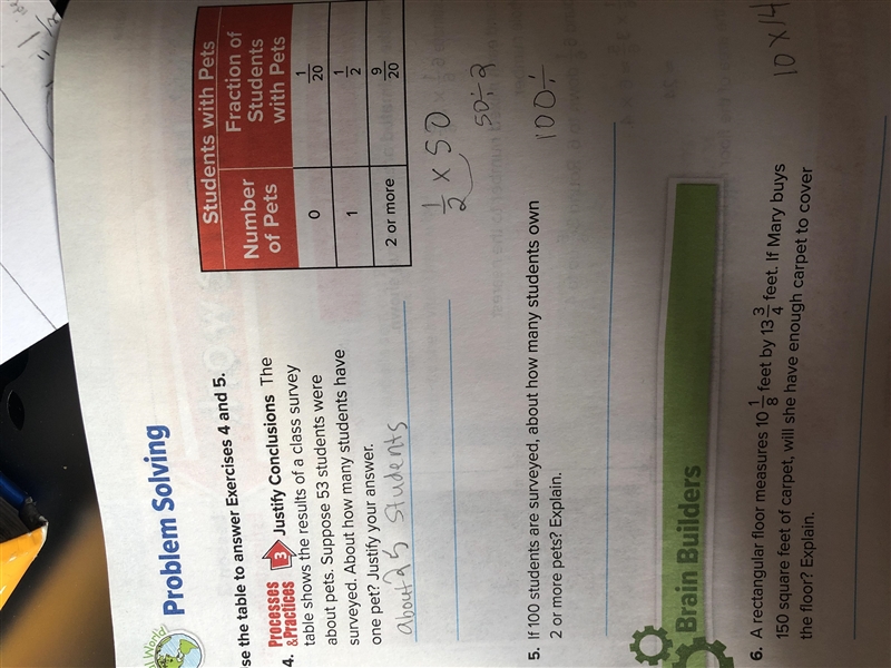 We need to estimate for math The table shows the results of a class survey about pets-example-1