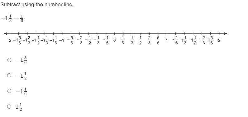 Subtract -1 1/3 -1/6-example-1