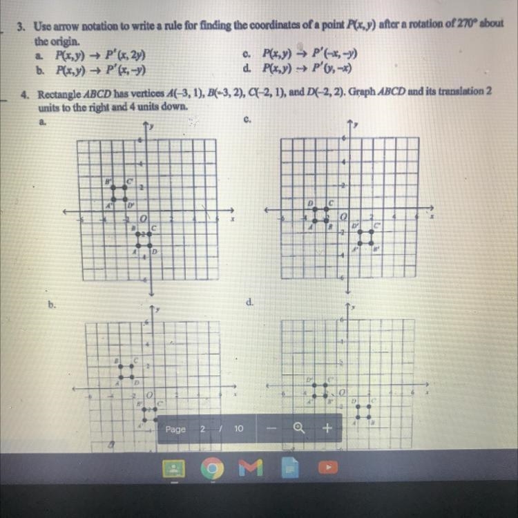 Use arrow notation to write a rule for finding the coordinates of a point P(x,y) after-example-1