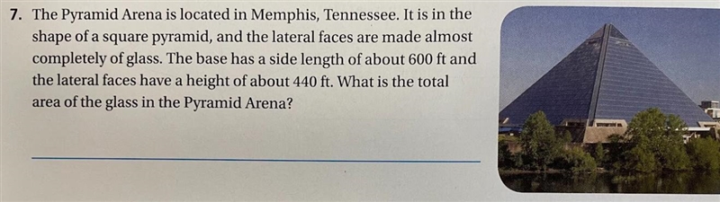 What is the total area of the glass in the pyramid arena? Explain how you got the-example-1