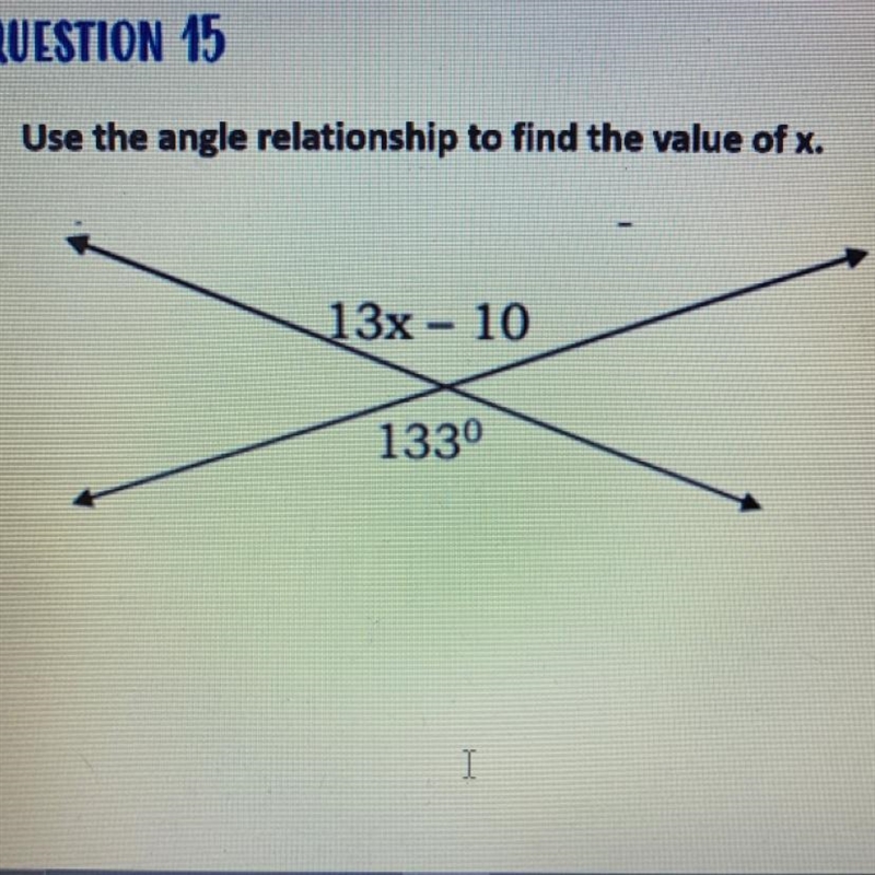 Use the angle relationship to find the value of x.-example-1