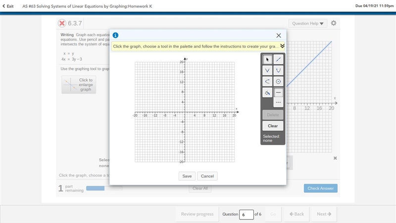 Graph each equation. Determine the solution of the system of equations. Use pencil-example-1