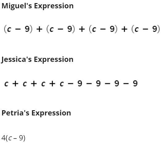 Can you think of multiple ways to show that all three expressions are equivalent?-example-1