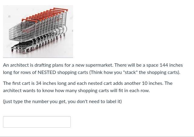 An architect is drafting plans for a new supermarket. There will be a space 144 inches-example-1