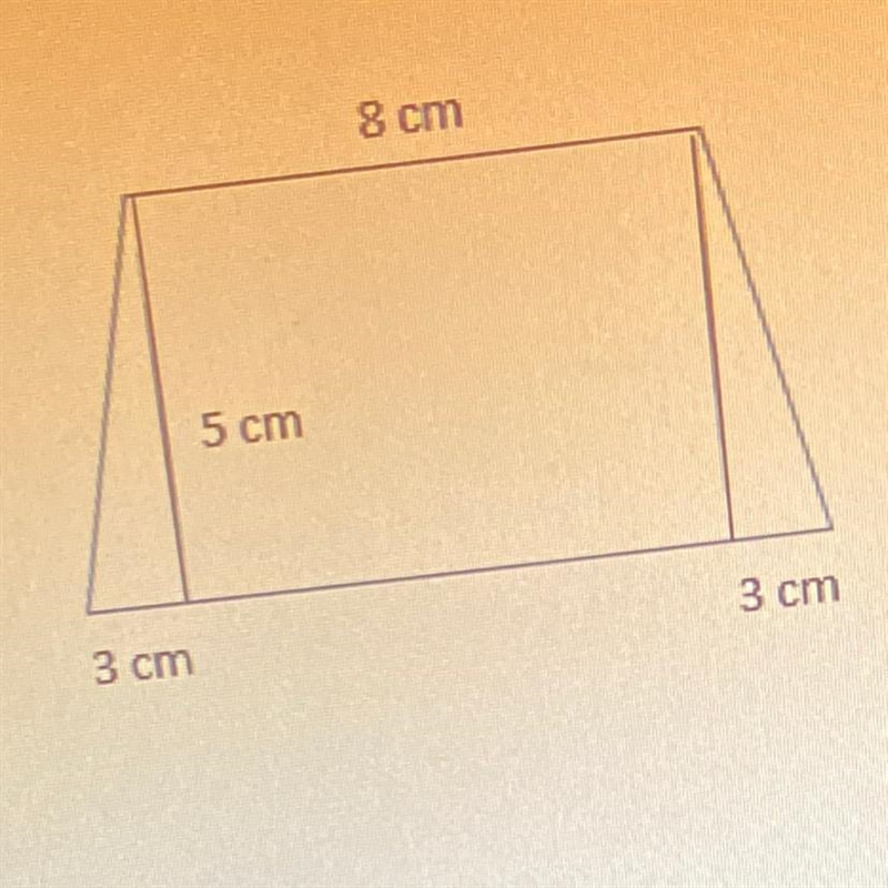 The trapezoid is composed of a rectangle and two triangles. What is the area of the-example-1