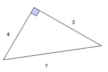 40. Find the length of the hypotenuse, c in this triangle. Give the answer in the-example-1