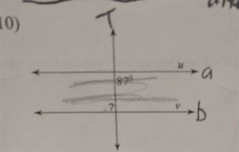 Find the measures of the indicated angle that makes lines u and v parallel. please-example-1