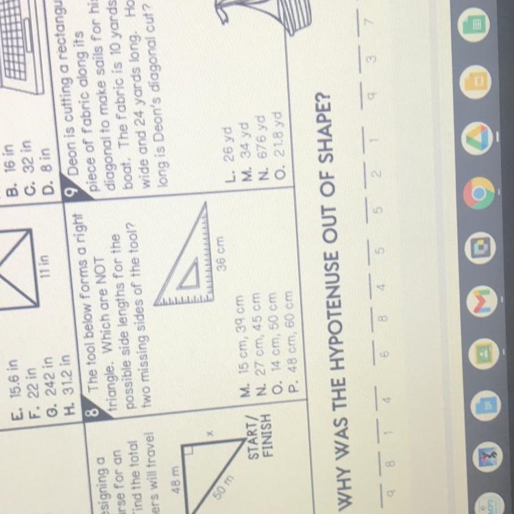 Why was the hypotenuse out of shape ?-example-1