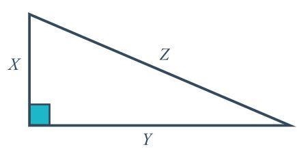 36. Which side of the triangle in the diagram is the hypotenuse? A X B. Y C. Z-example-1