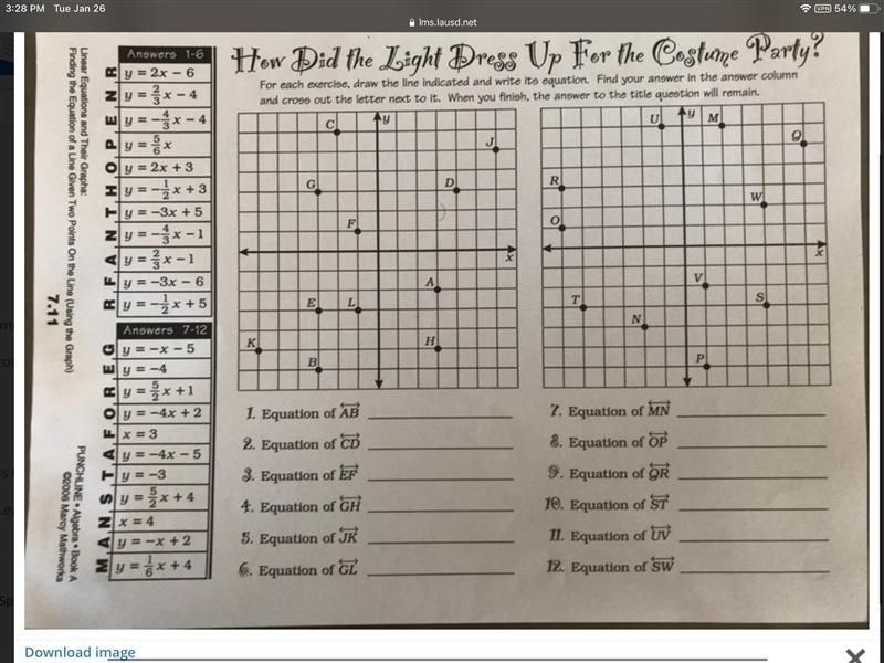 How do you Notice the y-intercept and then, Use rise/run to identify the slope?-example-1