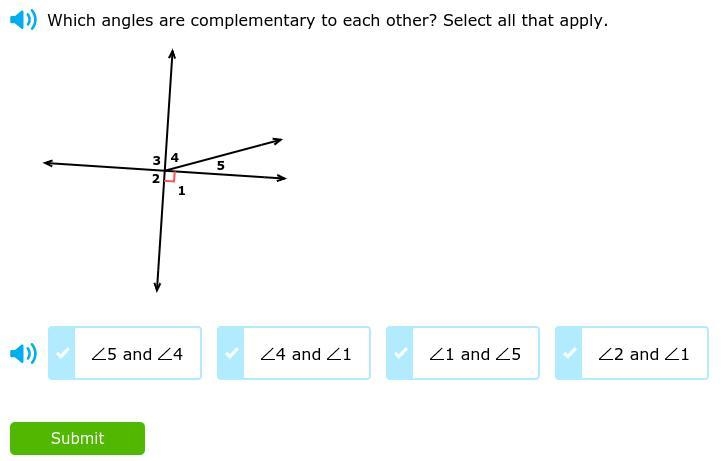 Which angles are complementary to each other ? select all that apply-example-1