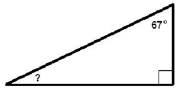 Find the missing angle measurement. A. 3 degrees B. 13 degrees C. 23 degrees D. 90 degrees-example-1