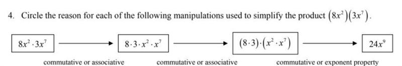 Circle the reason for each of the following manipulations used to simplify the product-example-1